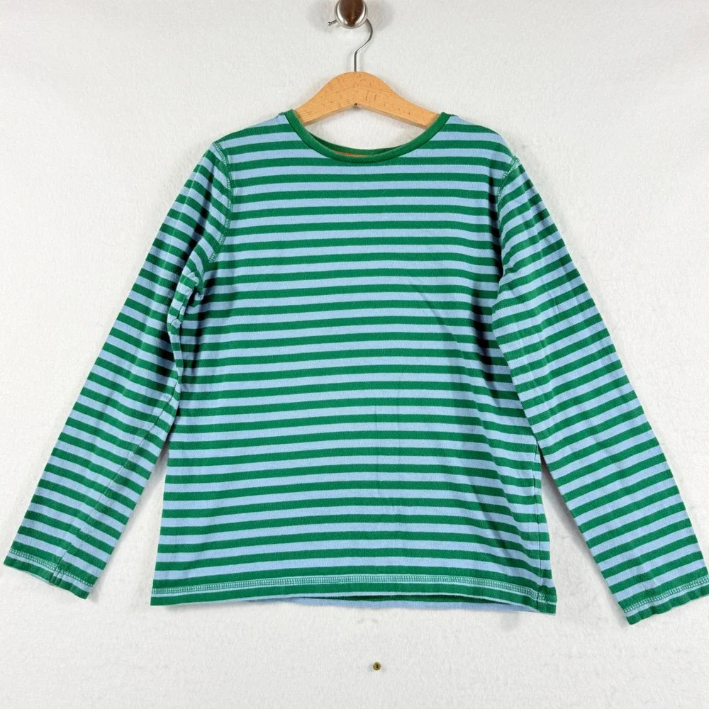 Boden Stripe Long Sleeve T-Shirt 2 Pc Kids 11-12 Yrs 152 cm Red Green Nautical